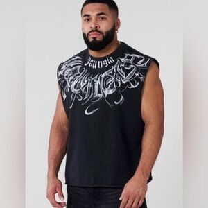 YoungLA Scripted Cut- Off Black Wash